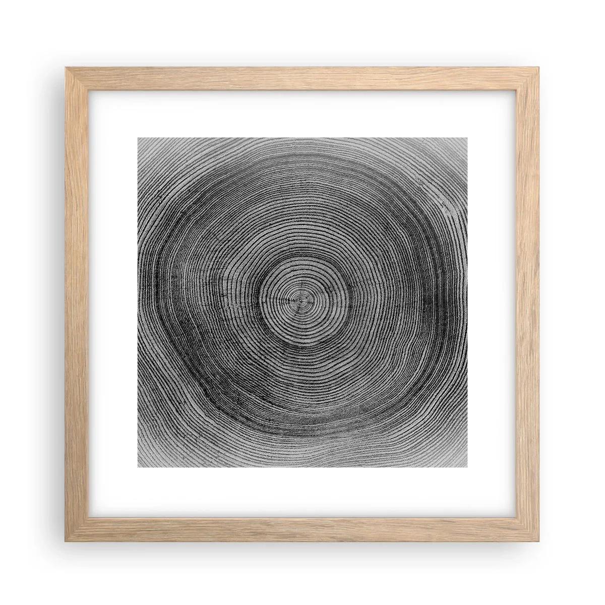 Poster in einem Rahmen aus heller Eiche - Zeichen der Zeit - 30x30 cm