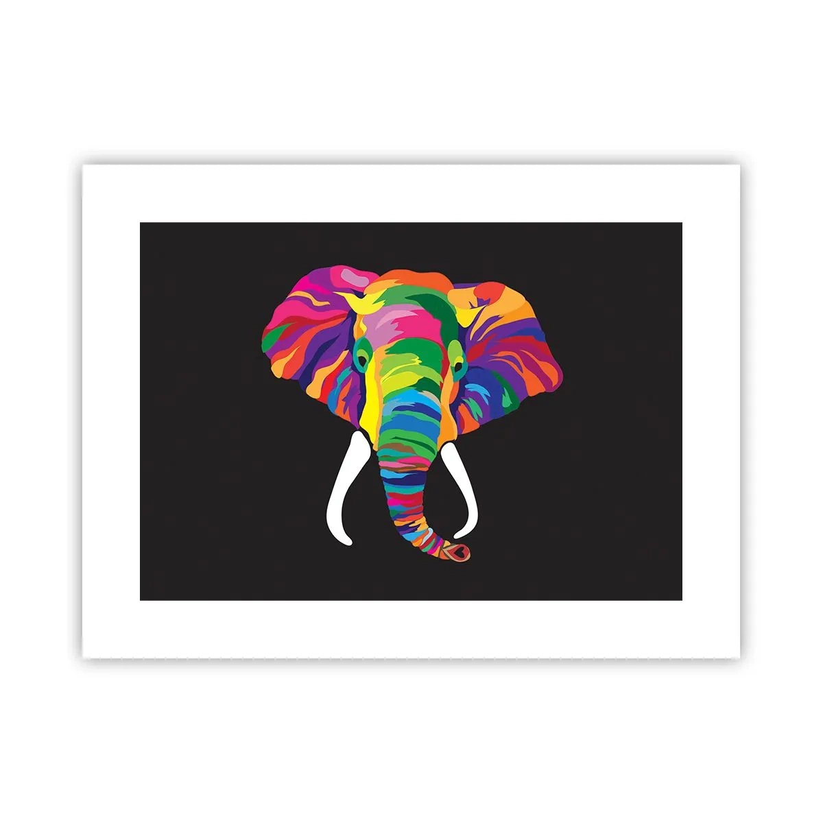 Poster - Der Elefant, der es liebte, im Regenbogen zu baden - 40x30 cm