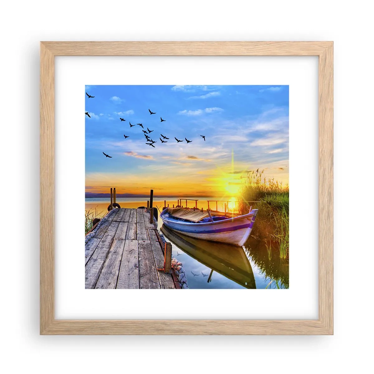 Poster in einem Rahmen aus heller Eiche - Bis morgen - 30x30 cm