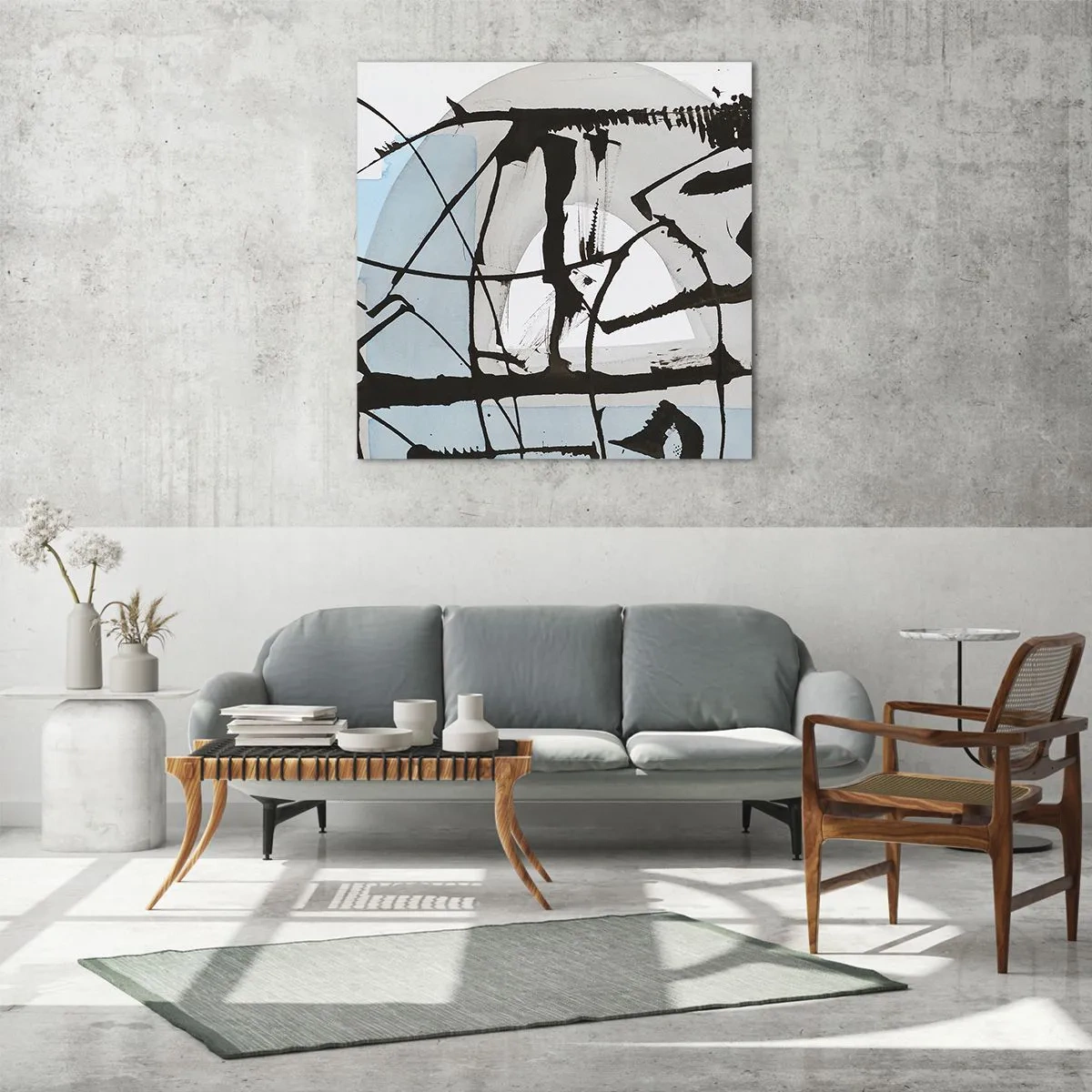 Glasbild - Bild auf glas - Trotzdem blau - 70x70 cm