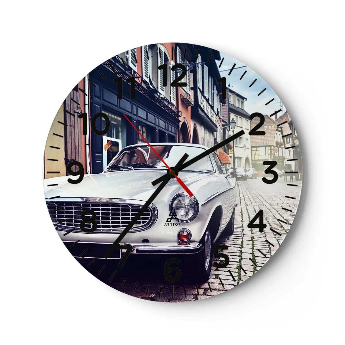 Wanduhr - Glasuhr - Die Vergangenheit ist heute - 30x30 cm