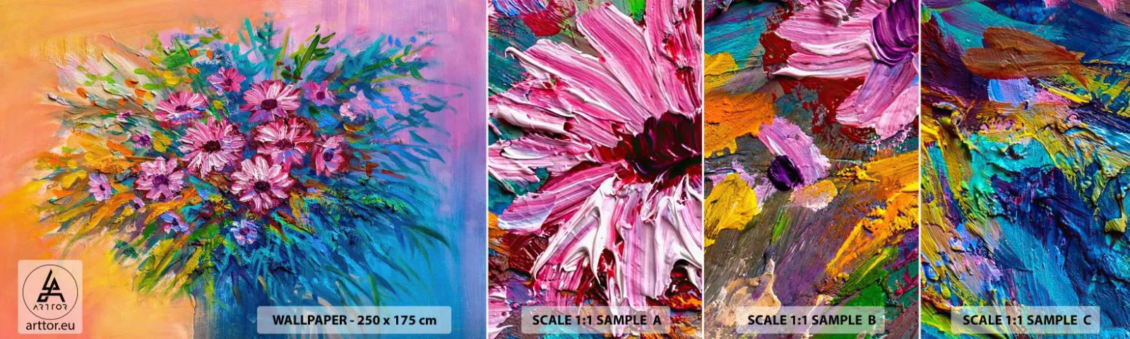 Fototapetenmuster Standard Eco - Lebensenergie - Blumen, Blumenstrauß, Garten - 100x30 cm