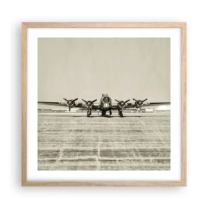 Poster in einem Rahmen aus heller Eiche - Wie immer bereit - 50x50 cm