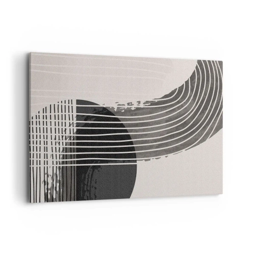 Bild auf Leinwand - Leinwandbild - Abstraktes Muster mit Linien und geometrischen Formen - 120x80cm - Hin und zurück - Moderne Wanddekoration für Wohnzimmer und Schlafzimmer ARTTOR