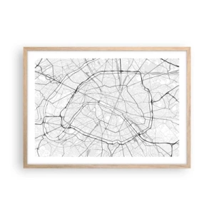 Poster in einem Rahmen aus heller Eiche - Pariser Blume - 70x50 cm