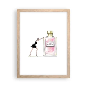 Poster in einem Rahmen aus heller Eiche - Essenz der Weiblichkeit - 30x40 cm