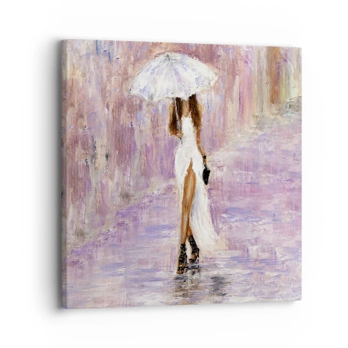 Bild auf Leinwand - Leinwandbild - Im lila Regen - 30x30 cm