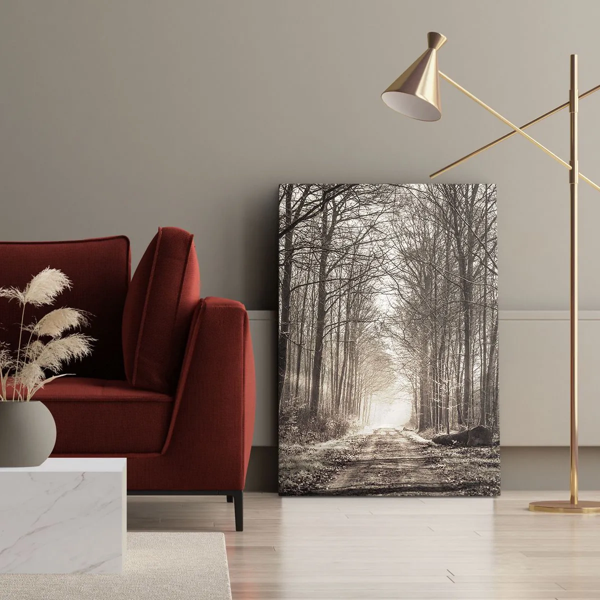 Bild auf Leinwand - Leinwandbild - Waldkathedrale - 65x120 cm