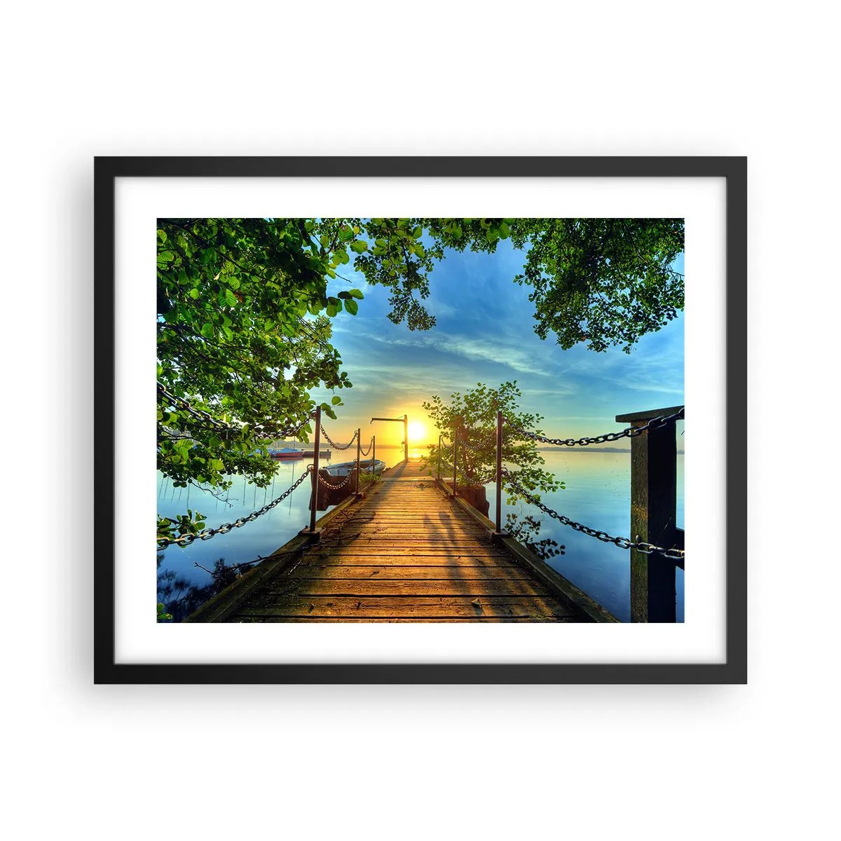 Poster in einem schwarzem Rahmen - Westen auf dem Wasser - 50x40 cm