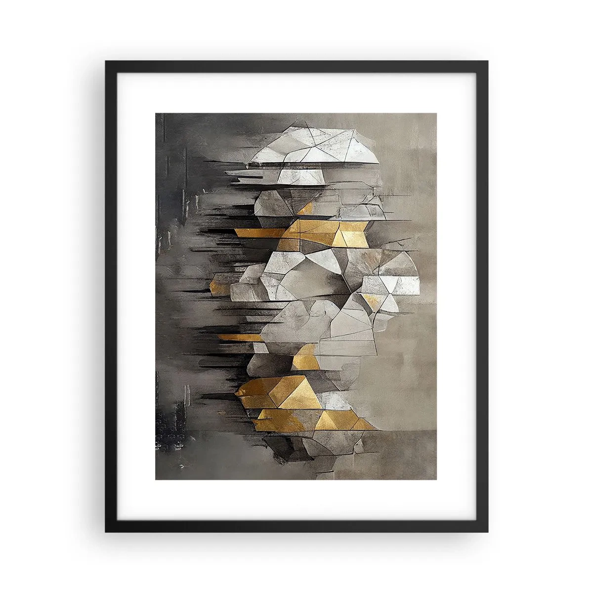 Poster in einem schwarzem Rahmen - Komposition aus Eis und Licht - 40x50 cm