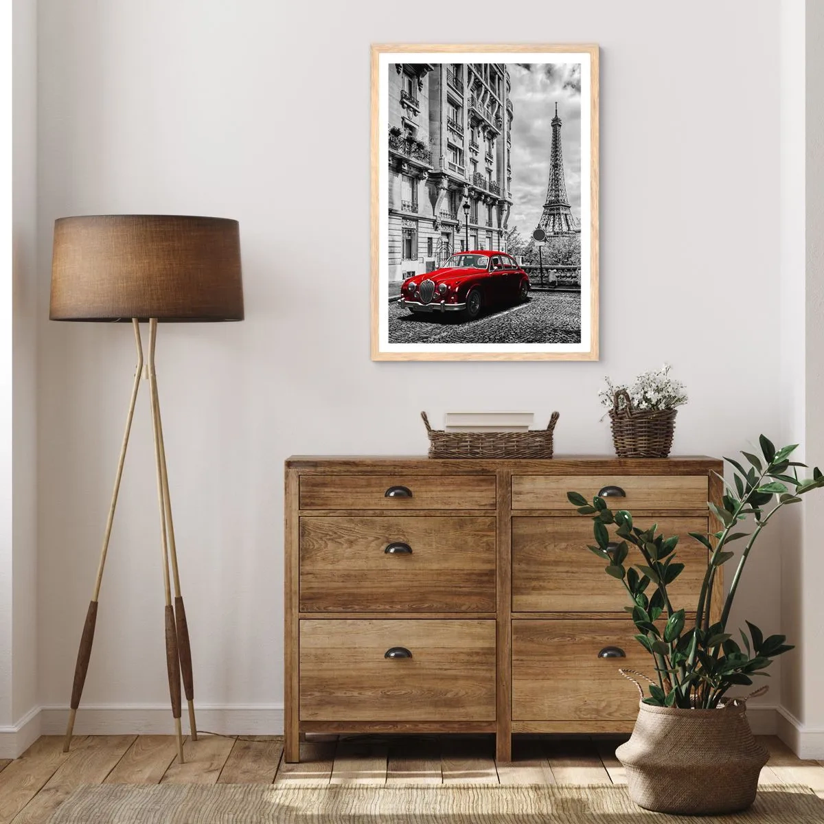 Poster in einem Rahmen aus heller Eiche - Raubtier in der Stadt - 30x40 cm