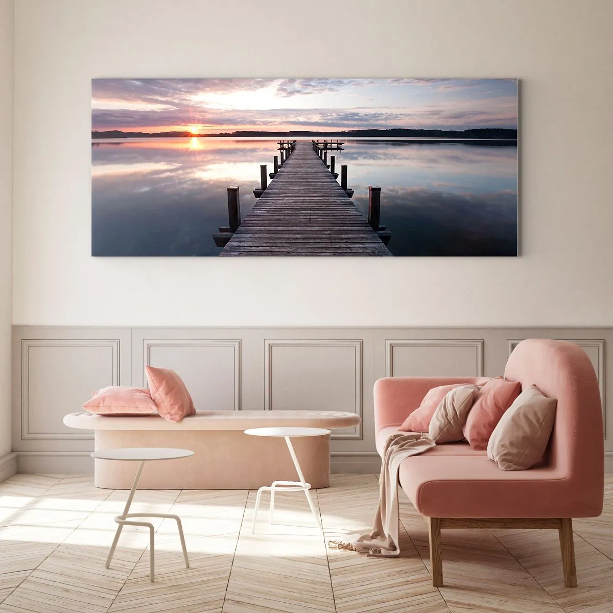 Glasbild - Bild auf glas - Eine stille Grenze zwischen Tag und Nacht - 100x40 cm