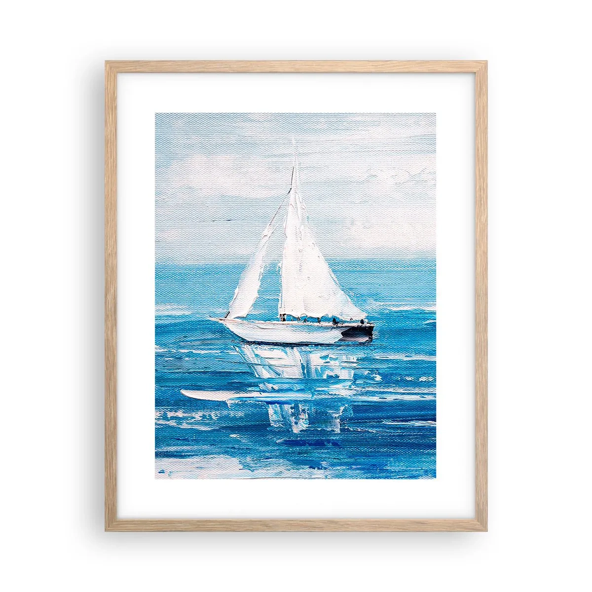 Poster in einem Rahmen aus heller Eiche - Mit Freund an der Seite - 40x50 cm