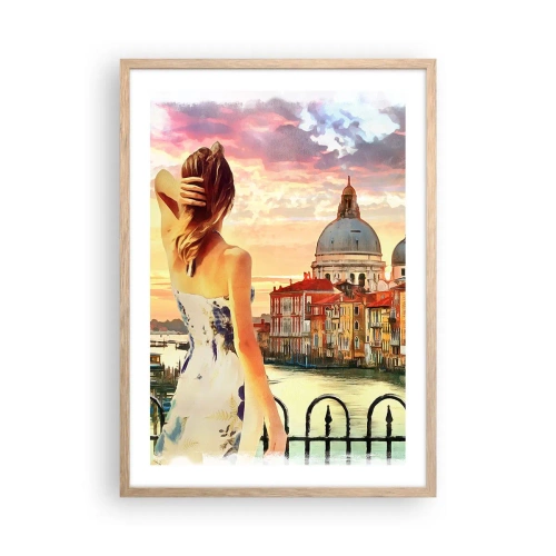 Poster in einem Rahmen aus heller Eiche - Als Abenteuer nur in ... - 50x70 cm