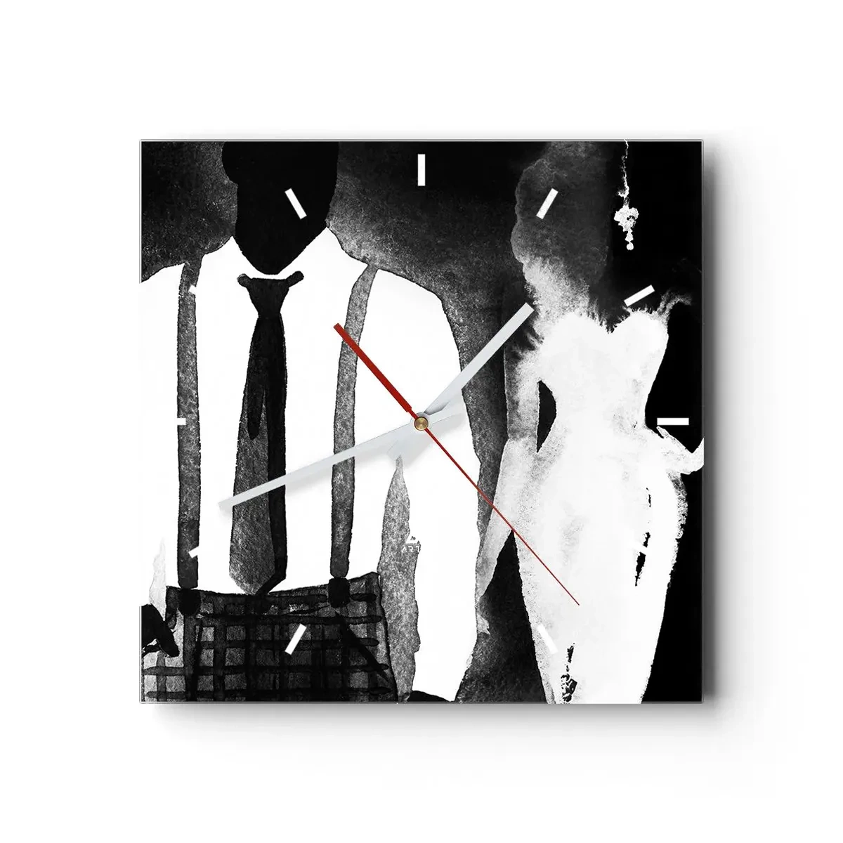 Wanduhr - Glasuhr - In Noir-Atmosphäre - 40x40 cm