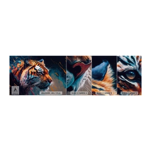 Fototapeten Muster Premium Sand - Wilde Schönheit - Tiger, Bunt, Tier - 100x30 cm