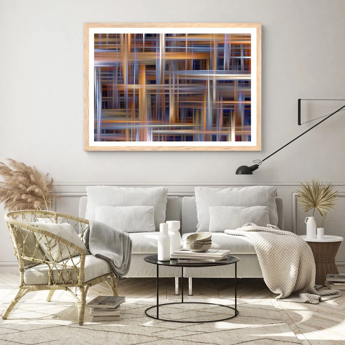 Poster in einem Rahmen aus heller Eiche - Aus Licht gewebt - 40x30 cm