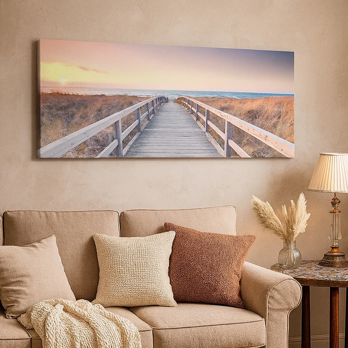 Bild auf Leinwand - Leinwandbild - Baltische Abend-Aurora - 30x30 cm