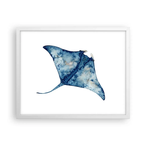 Poster in einem weißen Rahmen - Leben im Blau - 50x40 cm