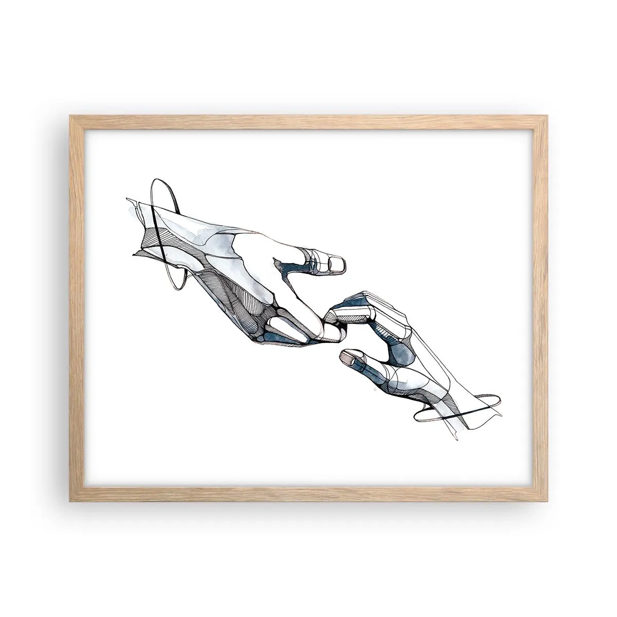 Poster in einem Rahmen aus heller Eiche - Eine gute Geste - 50x40 cm