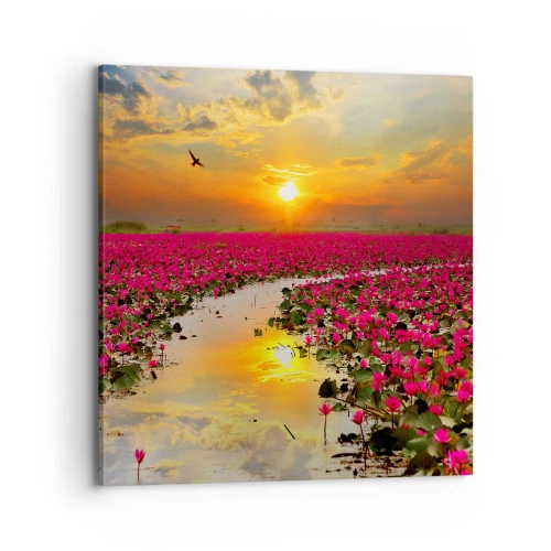 Bild auf Leinwand - Leinwandbild - Das geheime Leben des Sees - 70x70 cm