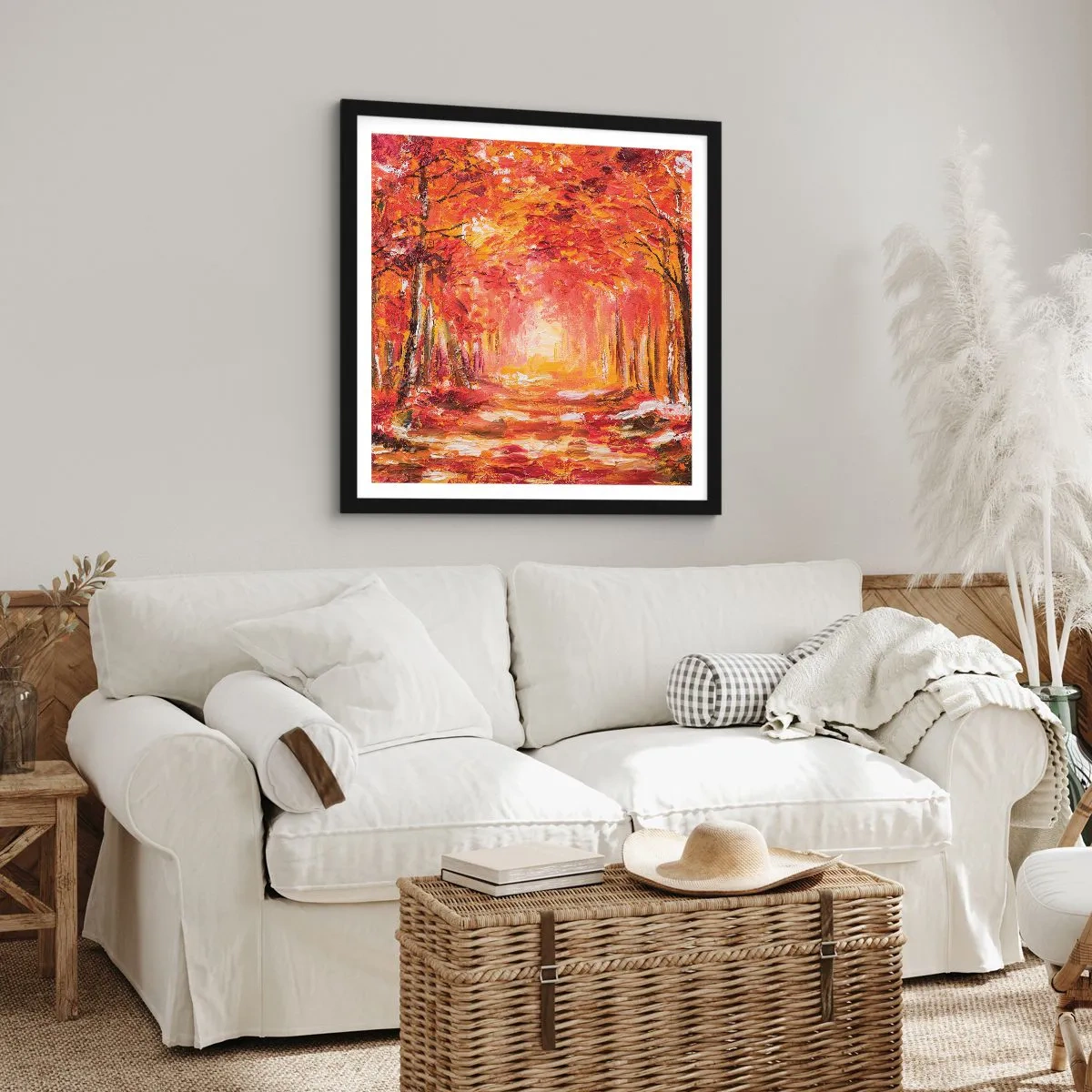 Poster in einem schwarzem Rahmen - Kupferwald - 40x40 cm