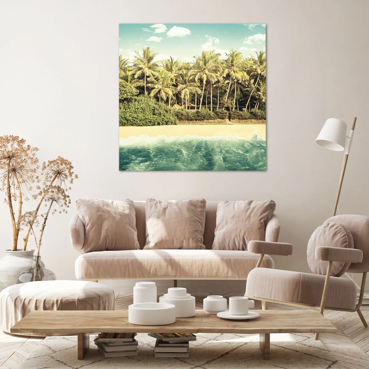 Bild auf Leinwand - Leinwandbild - Wie wäre es hier? - 40x40 cm