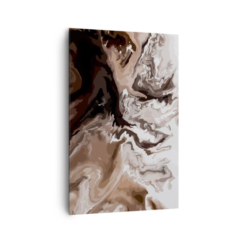 Bild auf Leinwand - Leinwandbild - Abstraktion in Brauntönen mit dynamischen Linien - 80x120cm - Farbkontrast - Moderne Wanddekoration für Wohnzimmer und Schlafzimmer ARTTOR