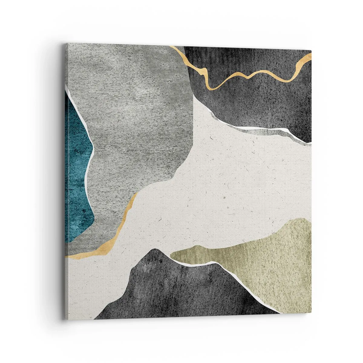 Bild auf Leinwand - Leinwandbild - Mosaikkomposition mit Goldfaden - 70x70 cm