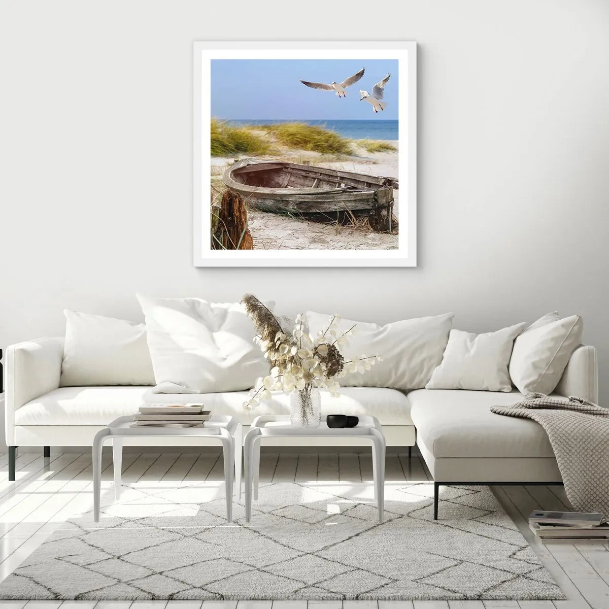 Poster in einem weißen Rahmen - In Wind gebadet - 40x40 cm