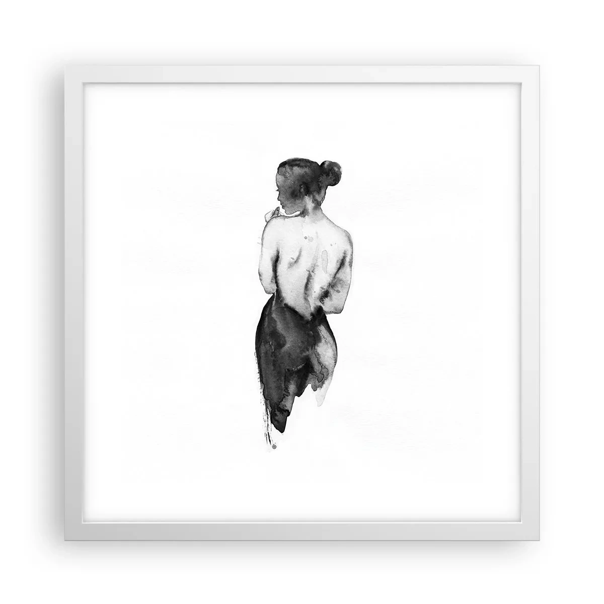 Poster in einem weißen Rahmen - Bei ihr verschwindet die Welt - 40x40 cm