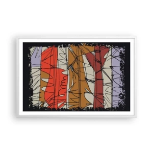 Poster in einem weißen Rahmen - Spontane Komposition - 91x61 cm