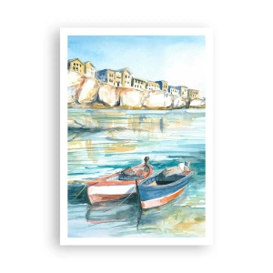 Poster - Landschaft in Azurblau - 70x100 cm