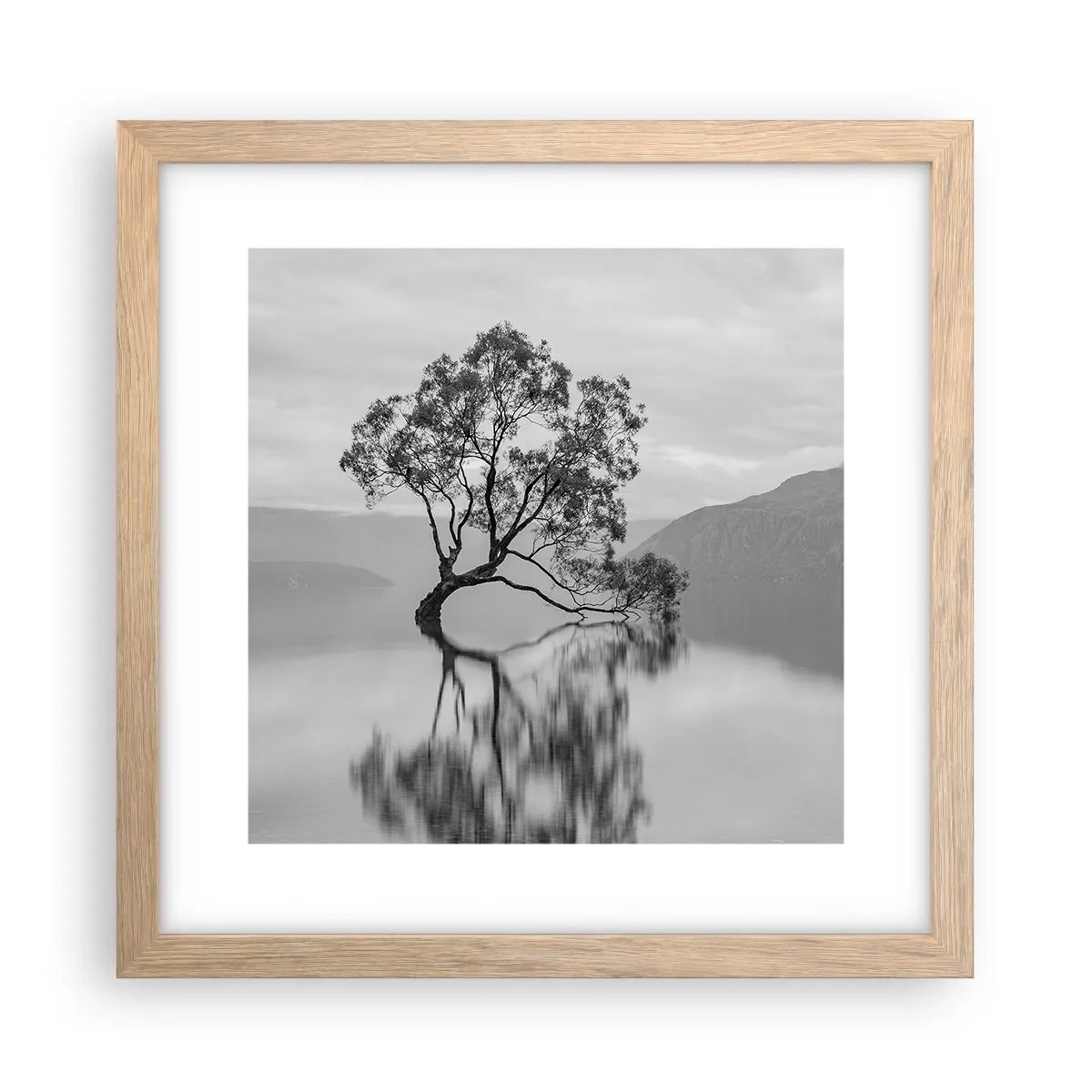 Poster in einem Rahmen aus heller Eiche - Es gibt so ein Land - 30x30 cm