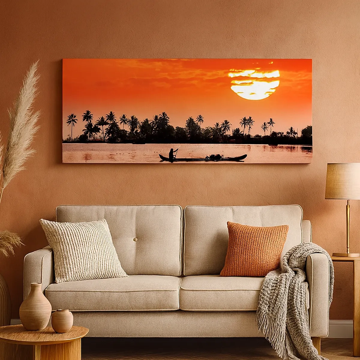 Bild auf Leinwand - Leinwandbild - Die Ruhe der Tropen bei Sonnenuntergang - 30x30 cm