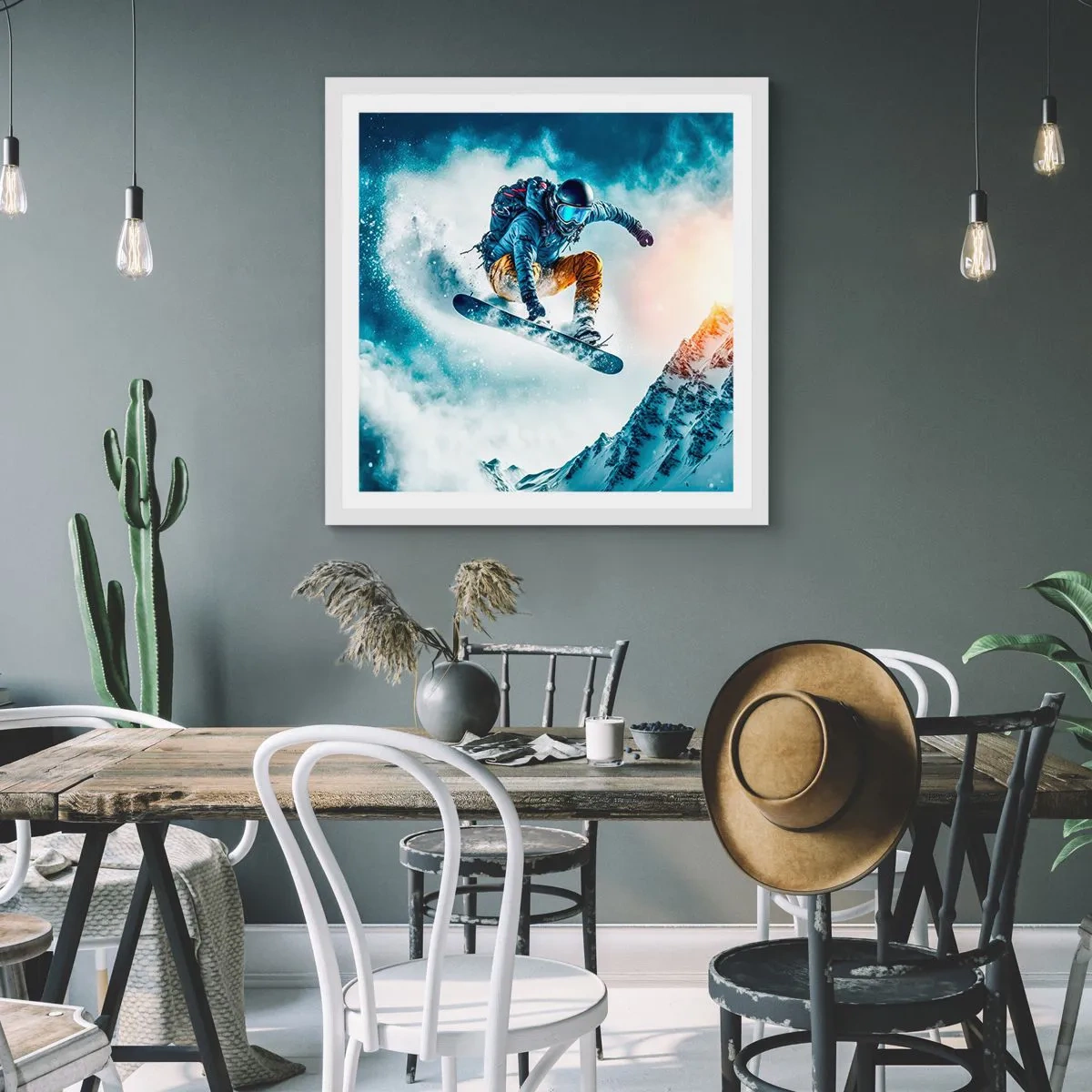 Poster in einem weißen Rahmen - Extreme Emotionen - 60x60 cm