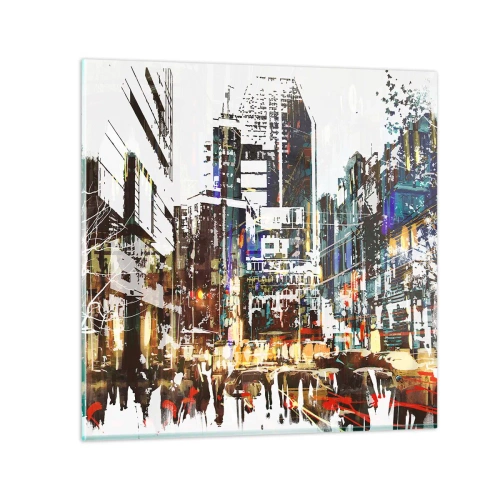 Glasbild - Bild auf glas - Eine schillernde Stadt - 30x30 cm