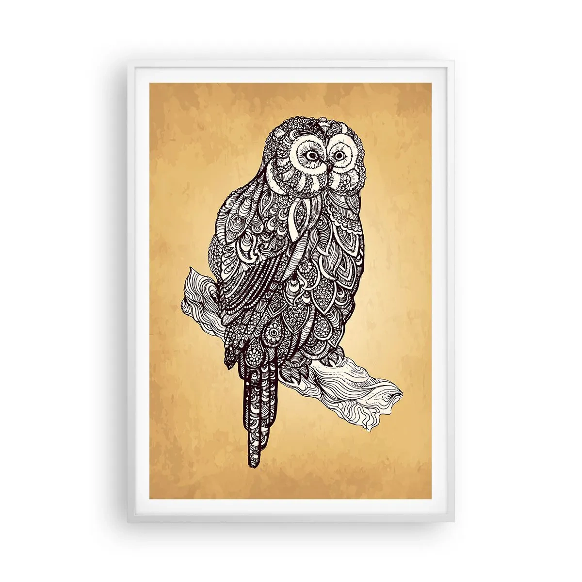 Poster in einem weißen Rahmen - Kunstvolle Ornamente der Weisheit - 70x100 cm