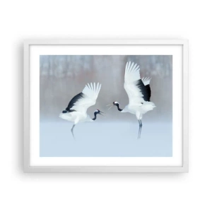 Poster in einem weißen Rahmen - Tanz im Nebel - 50x40 cm