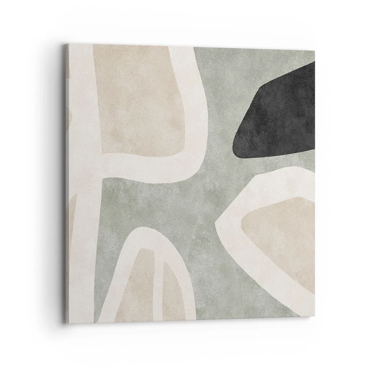 Bild auf Leinwand - Leinwandbild - Komposition mit schwarzem Motiv - 70x70 cm