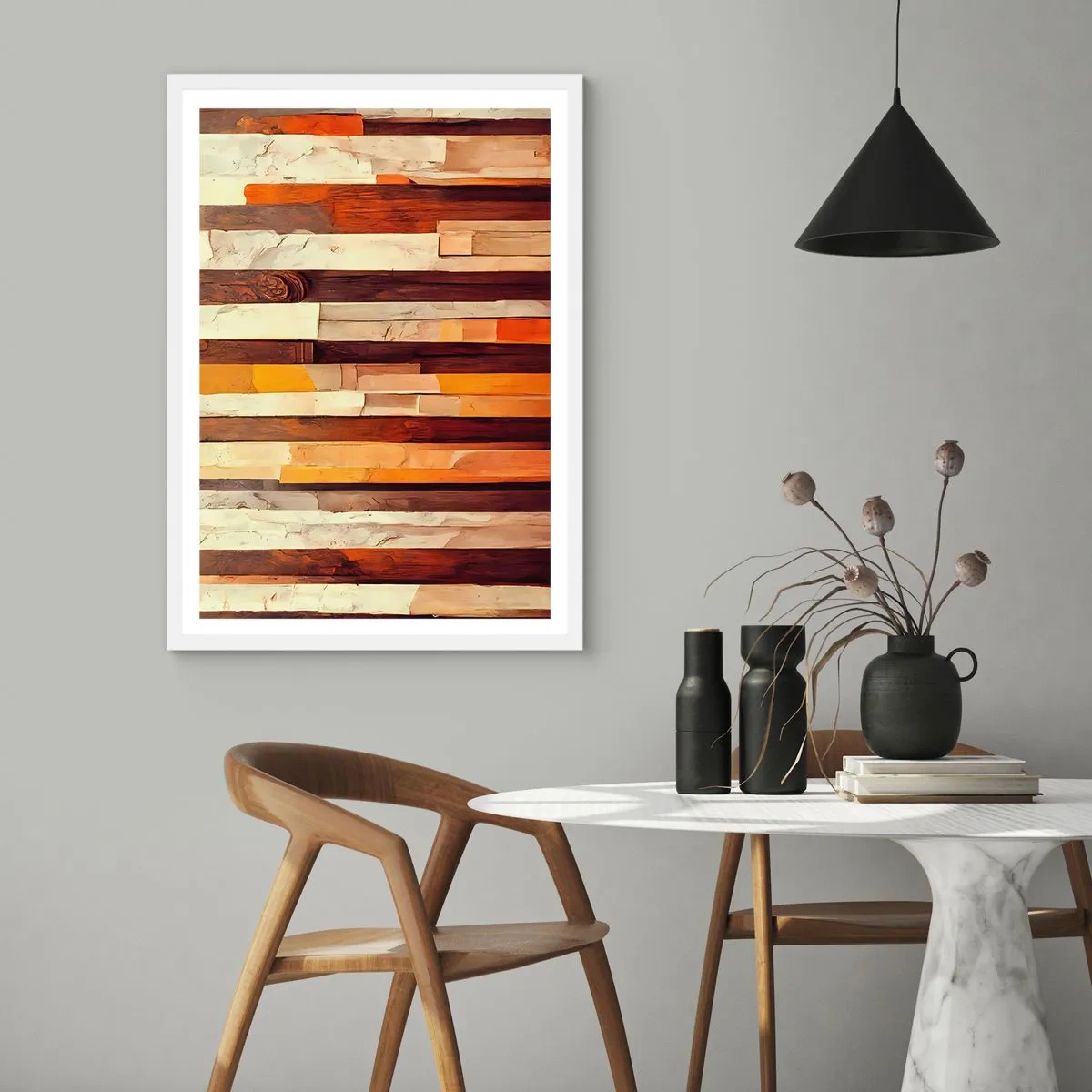 Poster in einem weißen Rahmen - Hymne der Waldbäume - 61x91 cm