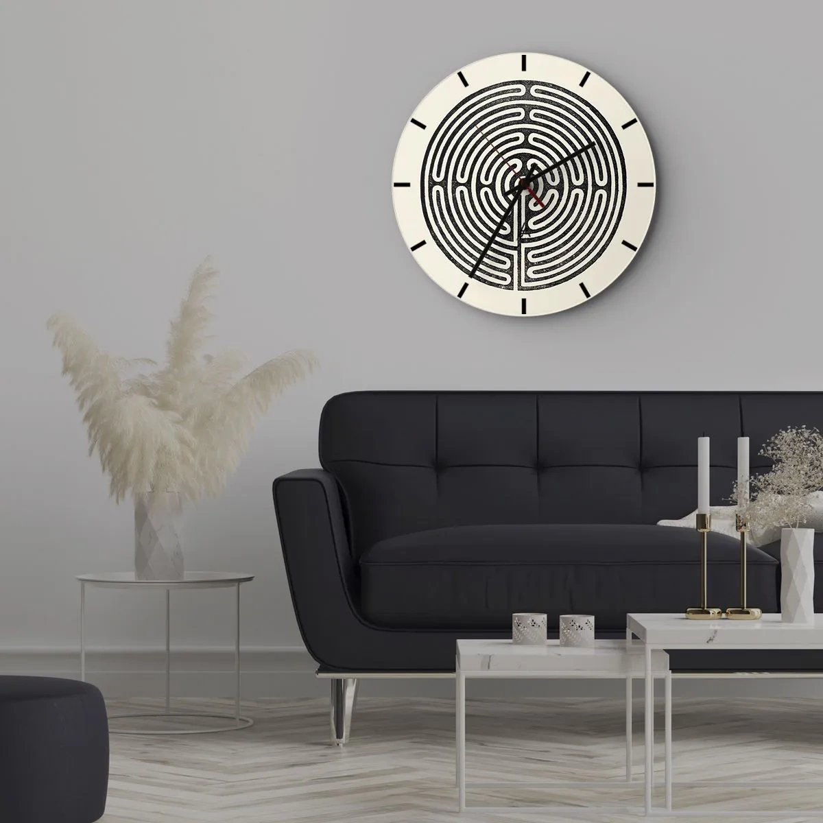 Wanduhr - Glasuhr - Geheimnisvolle Ordnung - 40x40 cm