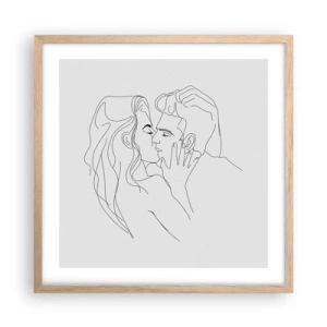 Poster in einem Rahmen aus heller Eiche - Dieselbe Linie - 50x50 cm