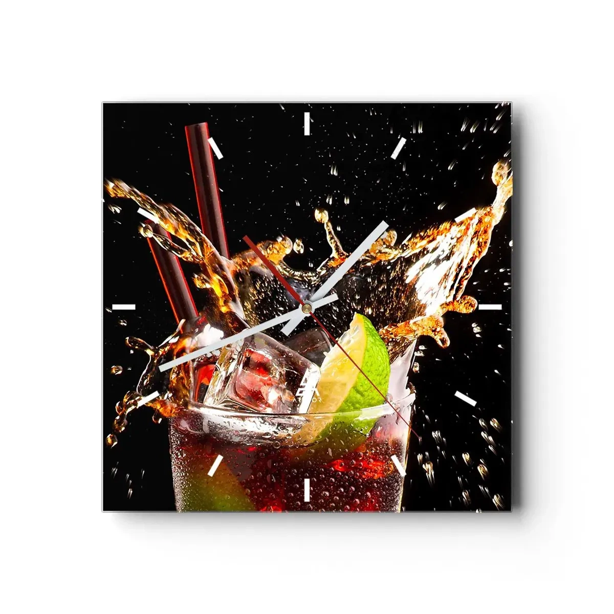 Wanduhr - Glasuhr - Freude und Energie der Farben - 40x40 cm