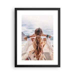 Poster in einem schwarzem Rahmen - Auf dem Weg zum Glück - 30x40 cm