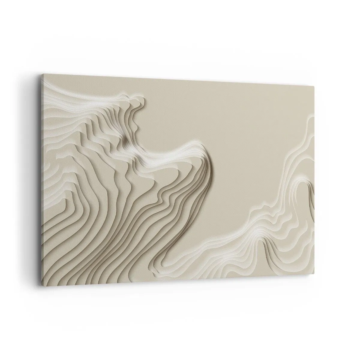 Bild auf Leinwand - Leinwandbild - Ein abstraktes Muster in Beigetönen mit linearer Wirkung. - 120x80cm - Topographie der Kunst - Moderne Wanddekoration für Wohnzimmer und Schlafzimmer ARTTOR