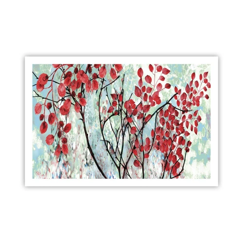 Poster - Baum in Scharlachrot - 91x61 cm