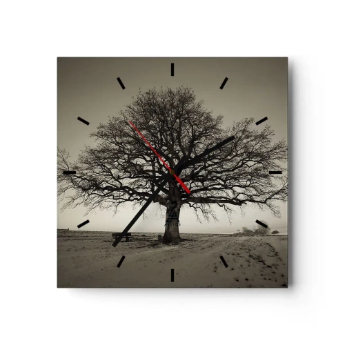 Wanduhr - Glasuhr - Von hier zu Ewigkeit - 40x40 cm