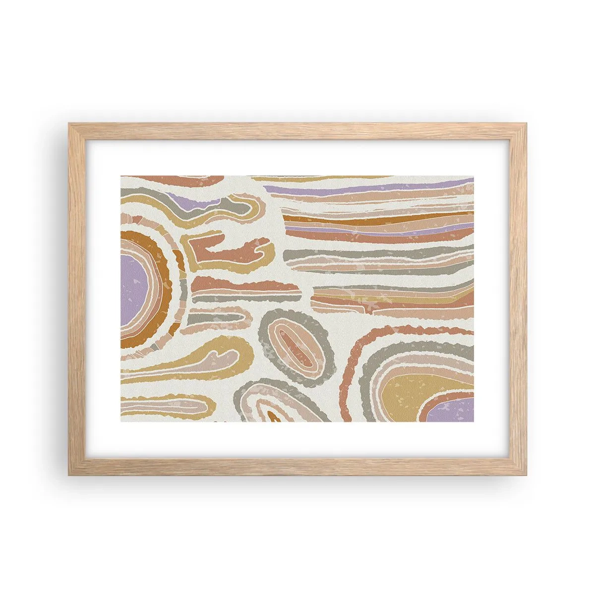 Poster in einem Rahmen aus heller Eiche - Bunte Querschnitte - 40x30 cm