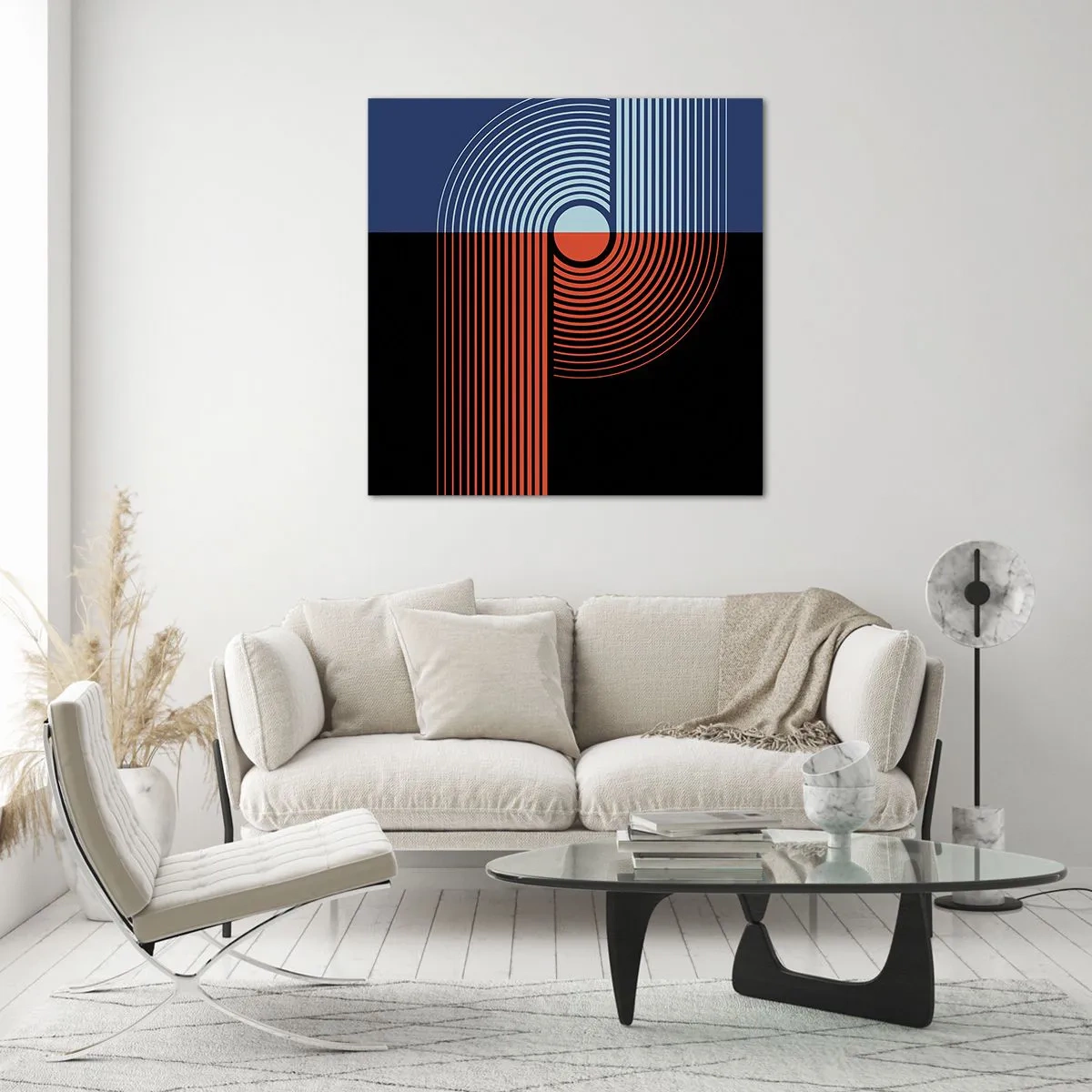 Glasbild - Bild auf glas - In einer geometrischen Umarmung - 70x70 cm